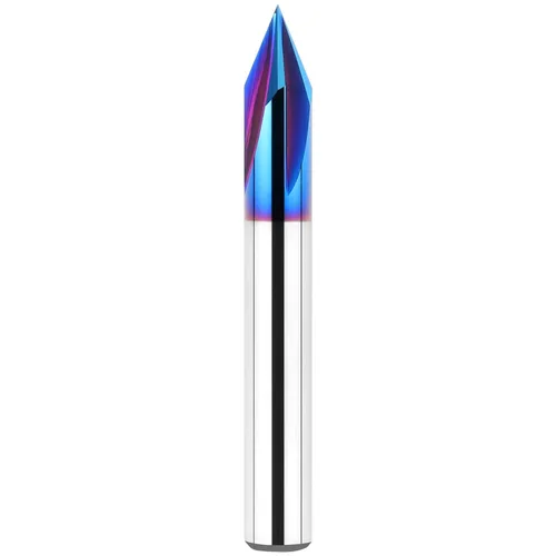 Miniatura 18 de EANOSIC Broca de enrutador de ranura en V de 15 grados, vástago de 1/4 pulgadas, broca de carburo sólido con revestimiento azul nano para grabado