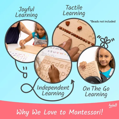 Miniatura 4 de Hulats Aprende a Escribir - Tablas de Trazado de Números y Letras para Niños de 3-5 años - Tableros de Aprendizaje de Alfabeto de Madera Montessori