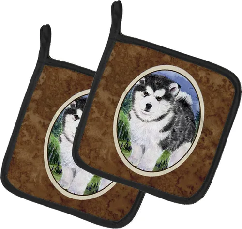 Miniatura 51 de Caroline's Treasures SS8617PTHD - Juego de soportes para ollas de cocina resistentes al calor, almohadillas calientes para horno para cocinar, Husky