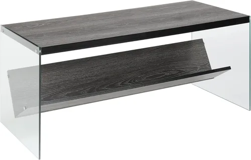 Convenience Concepts SoHo - Mesa auxiliar, gris desgastado/vidrio Gris(Weathered Gray)