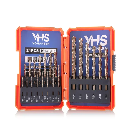 Miniatura 15 de Brocas de cobalto de 1/8 pulgadas (13 unidades), acero de alta velocidad M35, punta de 135 grados, juego de brocas helicoidales de longitud Jobber
