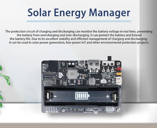 Miniatura 4 de Módulo de administrador de energía solar/energía, energía solar para panel solar de 5 V-24 V, soporta panel solar o puerto USB Ba-ttery carga