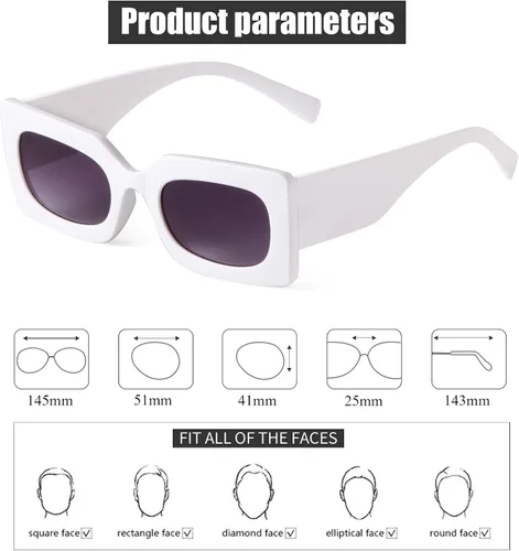 Miniatura 4 de JUDOO Gafas de sol rectangulares retro para mujer, lentes ovaladas de moda, marco cuadrado rosa con protección UV400