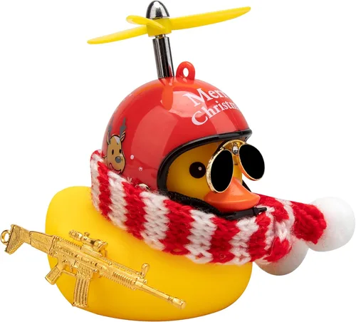 Miniatura 15 de wonuu Decoración de pato de goma para automóvil, lindo pato amarillo con hélice (piña-Y)
