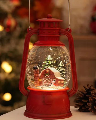 Miniatura 7 de Decoraciones de Navidad para Interiores - Globo de Nieve Musical de Navidad con Temporizador de 6H, Escena Iluminada de Árbol de Navidad de Santa