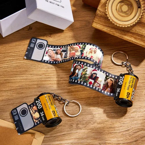 Miniatura 5 de Llavero de rollo de película, llavero personalizado con imagen, carrete de memoria de cámara, llavero de álbum de fotos, regalos de Navidad