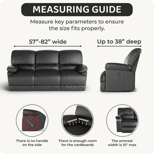 Miniatura 5 de PAULATO BY GA.I.CO. Funda reclinable – Funda de ajuste suave – Protector elástico de muebles reclinables de 1 pieza – Tela de terciopelo lavable a