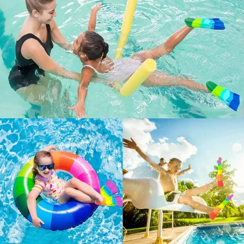 Miniatura 81 de Gugmoy Kids Swim Fins,Comfortable Silicone Flippers for Swimming and Diving,Size Suitable Beginners Kids Girls Boys Adults