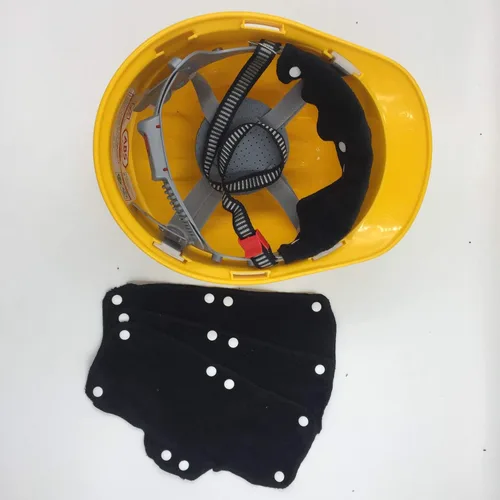 Miniatura 5 de Banda para el sudor negra para casco duro de terciopelo lavable de algodón de rizo, forro para casco duro NAEE a presión (3)