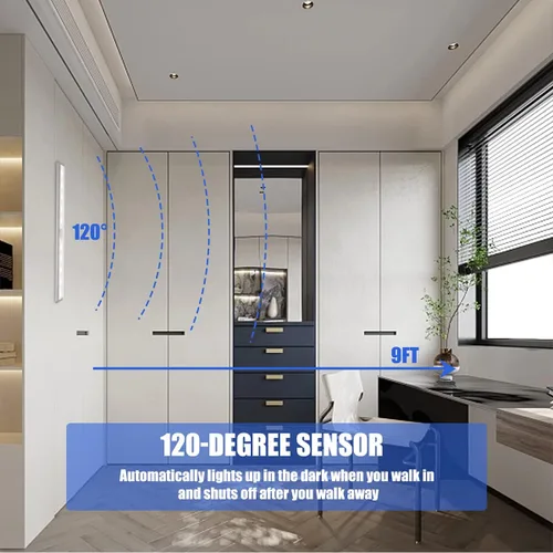 Miniatura 6 de Paquete de 6 luces LED con sensor de movimiento, iluminación inalámbrica para debajo del gabinete, luces LED con sensor de movimiento, barra de luz