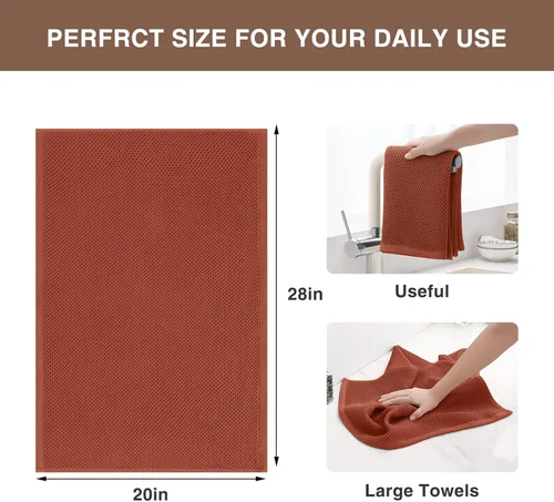 Miniatura 236 de Homaxy Trapos de cocina de 100% algodón, tejido de punto gofre, ultrasuaves, absorbentes y de secado rápido, 12 x 12 pulgadas, paquete de 6, blanco