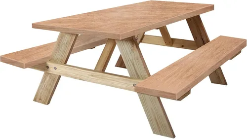 Miniatura 24 de Funda para Mesa y Banco de Picnic de 5 Pies, Esenciales de Camping Equipo para RV, 60 Pulgadas Impermeable Resistente al Viento Mantel Exterior