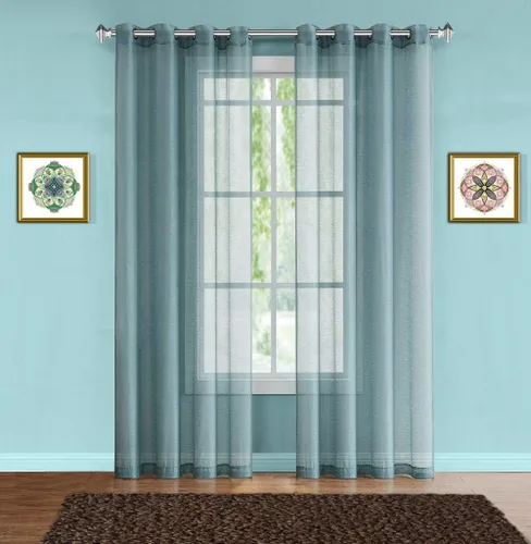 Miniatura 19 de Warm Home Designs Cortinas transparentes con ojales para habitación, cocina, habitación de los niños o sala de estar, 2 paneles con volados, de 54