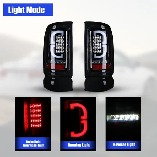 Miniatura 6 de Nixon Offroad Conjunto de luces traseras LED para Dodge Ram 1500/1994-2002 Dodge Ram 2500/3500 1994-2002, par de luces traseras LED para Dodge Ram