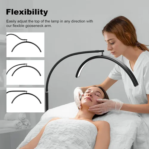 Miniatura 2 de Lámpara LED de pie Half Moon – Lámpara profesional sin sombras para técnicos de pestañas, esteticistas y artistas del tatuaje Control remoto