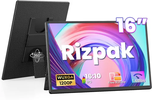 Miniatura 11 de Extensor de pantalla para portátil con un cable, monitor portátil triple ultrafino de 15.6 pulgadas, pantalla IPS FHD de 1080P, conexión