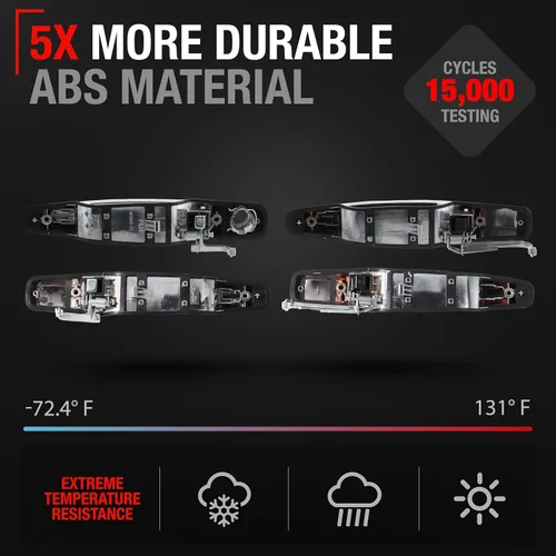 Miniatura 3 de Manija de puerta exterior delantera/trasera del conductor y pasajero - Compatible con Chevy Avalanche 2007-2013, Silverado 1500, 2500, 3500