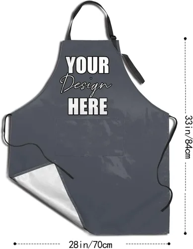 Miniatura 4 de AmaPark Delantal personalizado impermeable con bolsillos personalizados divertidos delantales de chef para cocinero Jaspeado Oscuro