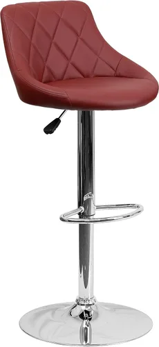 Miniatura 15 de Flash Furniture CH-82028A-BK-GG asiento de vinilo negro de diseño contemporáneo, banqueta alta ajustable con base cromada, Vinilo, Negro