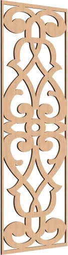 Miniatura 131 de 9 3/8"W x 24 3/8"H x 1/4"T Bellaire Decorativos Paneles de pared de madera calado, abedul