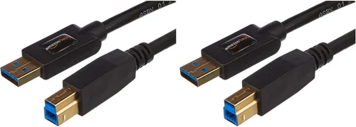 Miniatura 6 de Amazon Basics Cable USB-A a USB-B 3.0, 4.8Gbps de alta velocidad con enchufes chapados en oro, 6 pies, negro