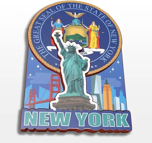 Miniatura 20 de Buffalo - Imán de nevera de madera en 3D de madera de Nueva York, Estados Unidos, Estados Unidos, hecho a mano, recuerdos de la ciudad, imán