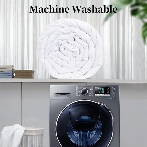 Miniatura 6 de HOMBYS Manta de plumón alternativo tamaño King de 120 x 120 pulgadas para todas las estaciones, manta de cama blanca acolchada ligera con ribete