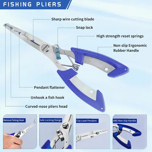Miniatura 2 de XBLACK Kit de herramientas de pesca, alicates de pesca, pinza de pescado, báscula de pesca, herramientas de agarre de pescado, equipo de pesca