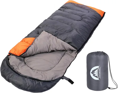 Miniatura 7 de SWTMERRY Saco de dormir para 3 estaciones (verano, primavera, otoño) clima cálido y fresco, ligero, impermeable, para uso en interiores y Verde