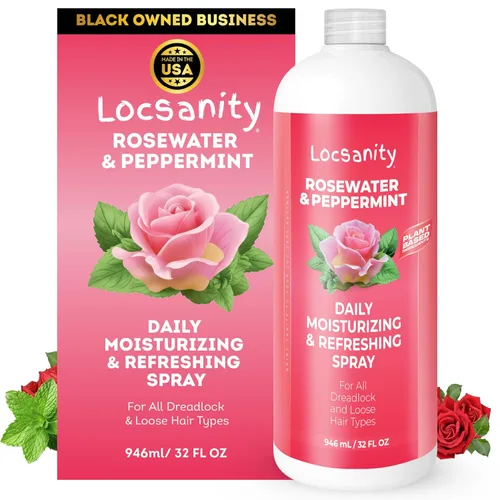 Miniatura 11 de Locsanity Spray hidratante diario de agua de rosas y menta, tamaño de prueba, spray hidratante para rastas, para nutrir el cuero cabelludo