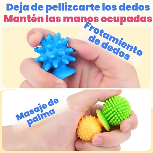 Miniatura 7 de Juguetes sensoriales antiestrés para niños y adultos: paquete de 16 juguetes texturizados con succión - Juguetes sensoriales para niños con autismo