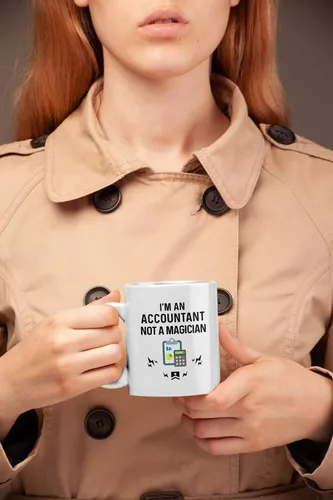 Miniatura 3 de Casitika Regalos de contador. Soy un contador, no un mago. Divertida taza de café contable de 11 onzas. Idea de regalo para asesor financiero
