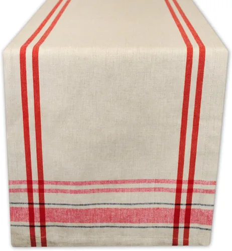 Miniatura 16 de DII Colección de Mesa de Comedor de Rayas Francesas Camino de Mesa Estilo Granja, 14x72 Pulgadas, Gris Pardo/Negro