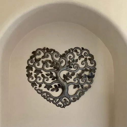 Miniatura 3 de It's Cactus Árbol de corazón de metal milagro hecho a mano de 17 pulgadas, placa para colgar en la pared, familia, amistad, árbol de amor