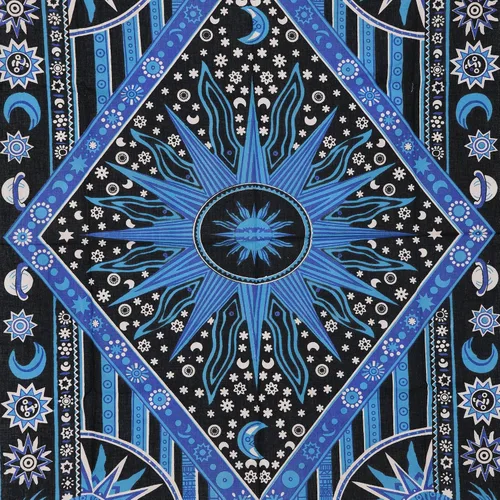 Miniatura 4 de THE ART BOX Tapiz de Mandala del Sol y la Luna del Zodiaco Estético – Colgante Celestial de Algodón para Pared, Decoración de Hogar Indie 77x102 cm