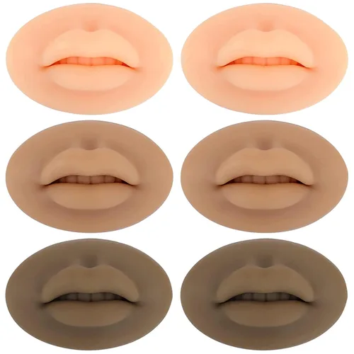 Miniatura 17 de Tattoo Fake Lips 3Pcs Tattoos Practice Lips 5D Silicone Lip for Makeup Practices Realistic Tattooss Practicess Skins Training Microblading Practics