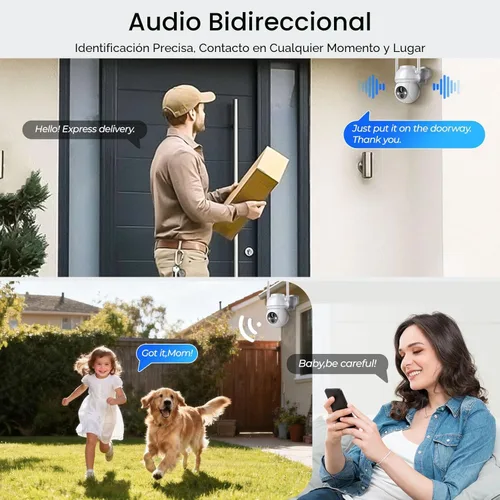 Miniatura 5 de Cámara de seguridad solar inalámbrica para exteriores, sistema de cámara de seguridad para el hogar con visión nocturna a color 2K HD con visión
