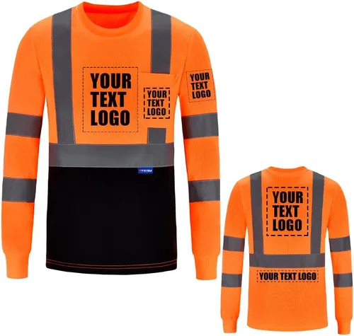 Miniatura 10 de A-SAFETY Camisa de seguridad, camiseta de trabajo de alta visibilidad, manga larga y corta, clase 3 (XS-6XL)