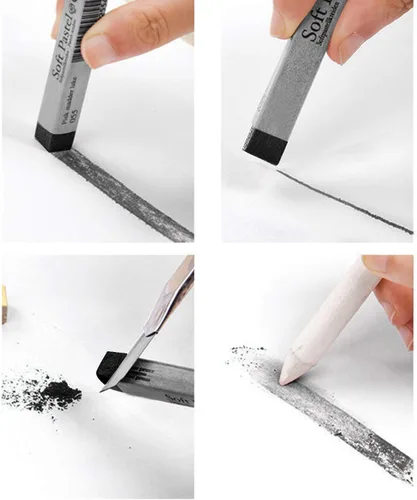 Miniatura 2 de Juego de 6 lápices de tiza cuadrada de grado artístico, juego de 6 lápices de tiza para dibujar en barra pastel, herramienta de boceto