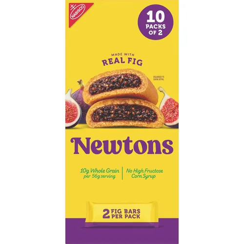 Miniatura 18 de NEWTONS - Barras de higo de fruta real horneadas suaves, galletas de higo, 10 paquetes de bocadillos (2 galletas por paquete)