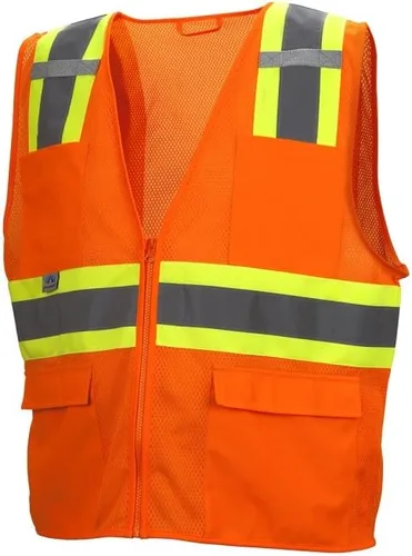 Miniatura 5 de Pyramex Safety Hi-Viz - Chaleco de seguridad de malla con cinta reflectante en contraste, color lima, talla 4XL