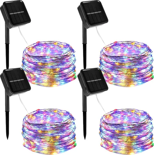 Miniatura 13 de Twinkle Star Paquete de 2 guirnaldas de 240 luces LED alimentadas por energía solar, para decoración de exteriores e interiores, de navidad, total