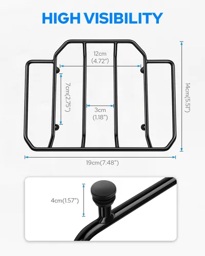Miniatura 2 de Benlari Black Air Wing Tour Pack Portaequipajes Rack Superior de Maletero Rack de Riel de Maletero de Motocicleta Compatible con Harley Touring