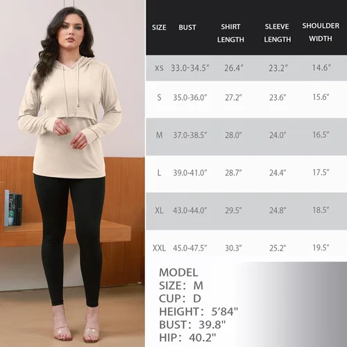 Miniatura 79 de GINKANA Sudadera con capucha para mujer, manga larga, lactancia materna, ropa casual
