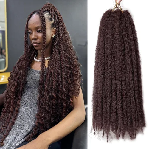 Miniatura 14 de Cabello trenzado Marley Twist de 18 pulgadas, extensiones sintéticas suaves, esponjosas y versátiles para estilos de aspecto natural, perfecto