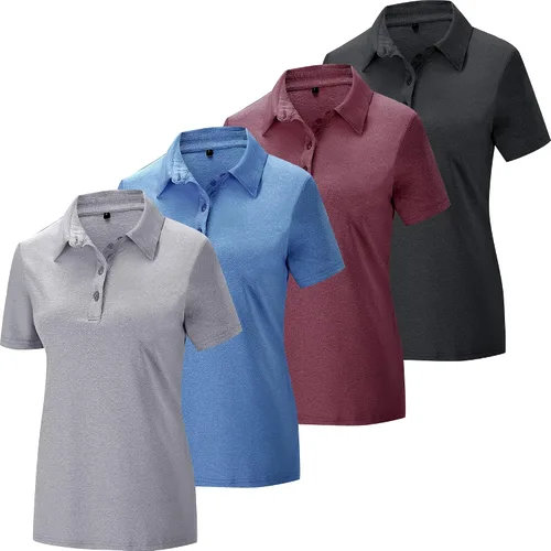 Camisas tipo polo para mujer, camisetas de golf atléticas, ligeras, de manga corta, de secado rápido, para mujer