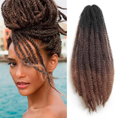 Miniatura 7 de Cabello trenzado Marley Twist de 18 pulgadas, extensiones sintéticas suaves, esponjosas y versátiles para estilos de aspecto natural, perfecto