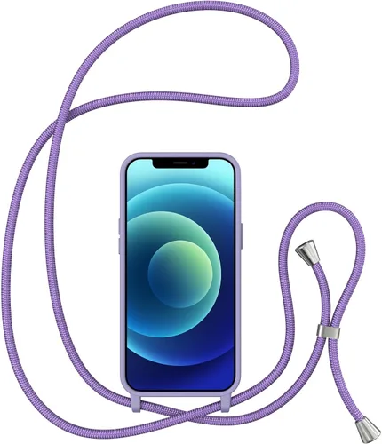 Miniatura 6 de ZTOFERA Funda para iPhone 12/12 Pro con correa, funda cruzada para teléfono con cordón ajustable para el cuello para el hombro, silicona suave a
