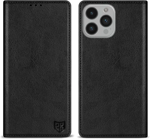 Miniatura 25 de ZZXX Funda tipo cartera para iPhone 14 con bloqueo RFID, soporte de ranura para tarjetas, funda protectora de cuero magnético fuerte plegable