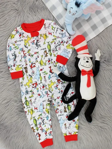 Miniatura 7 de Dr. Seuss Grinch Cat in The Hat - Pijama sin pies para niños pequeños, Multi
